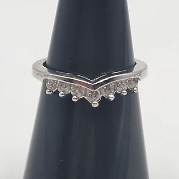 Nevada Silver Mine Silver Tone & CZ Ring (6) - Picture 1 of 9